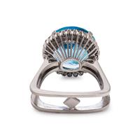 BLUE TOPAZ AND DIAMOND RING