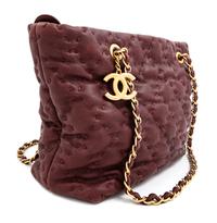 A Chanel Burgundy Caviar Quilted Wild Stitch Tote, 10.5" H x 12.5" W x 5" D; Strap drop: