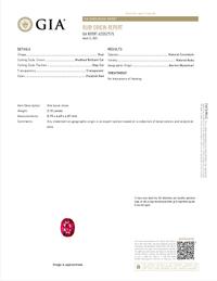 UNHEATED BURMESE RUBY, DIAMOND, AND PLATINUM RING