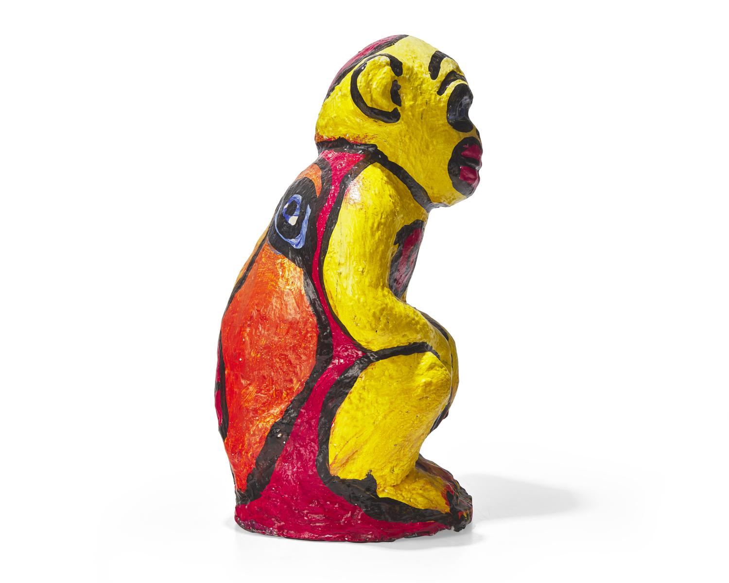 Peter Keil (German, b. 1942) Painted sculpture of a monkey