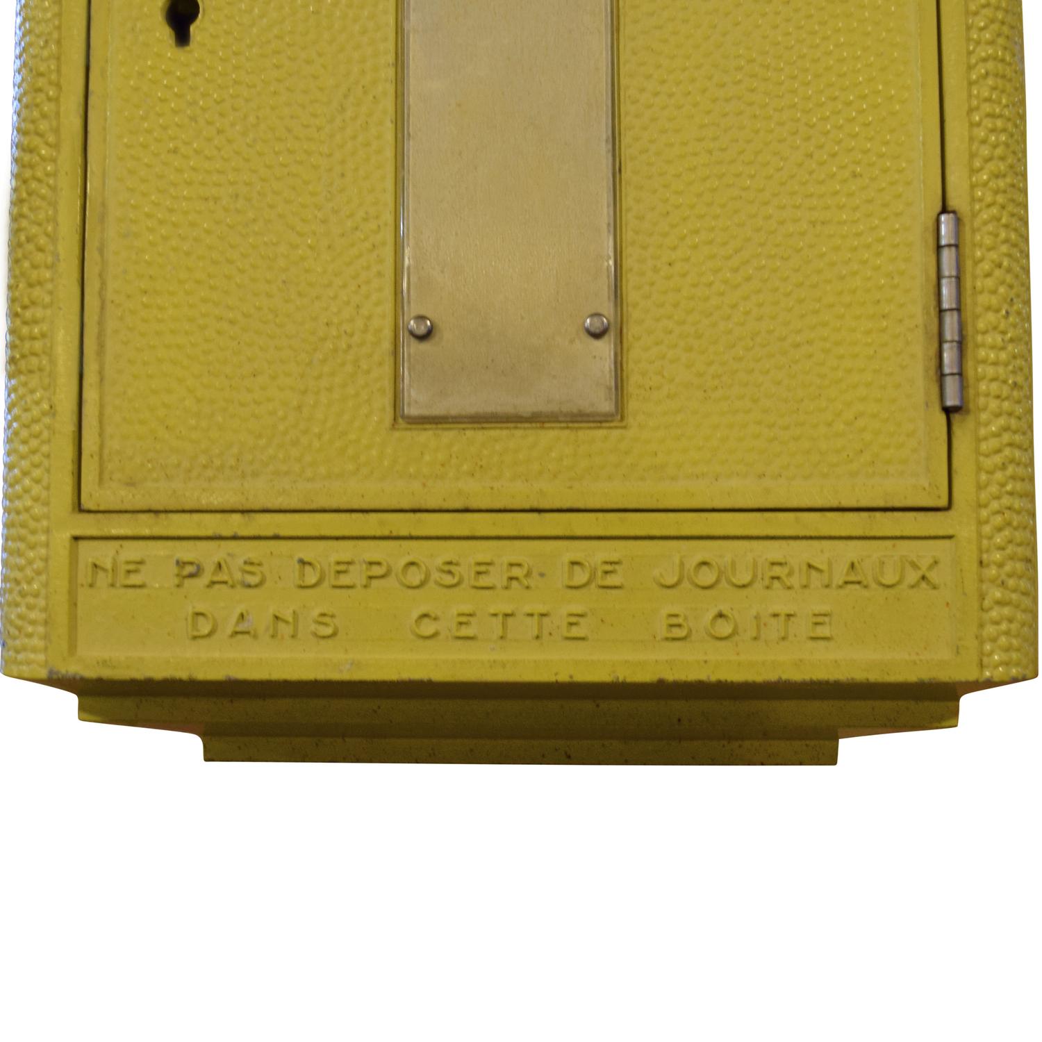 An Iron Mail Box 13.5" W x 9" D x 17.5" H, — France, Circa 1920