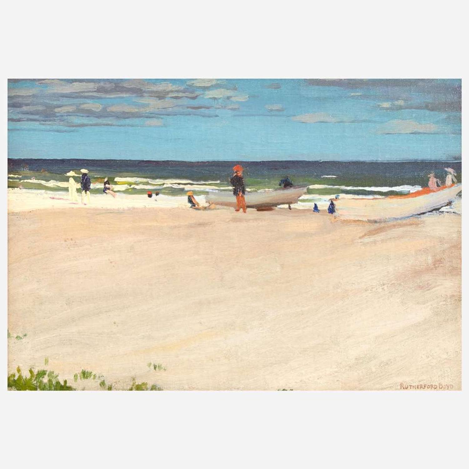 Rutherford Boyd (American, 1884–1951) Cape May with Row Boats on the Beach
