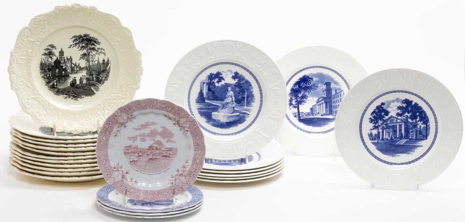 A Collection of English Transfer Decorated Plates Diameter of first 11 1/4 inches. — 20TH CENTURY