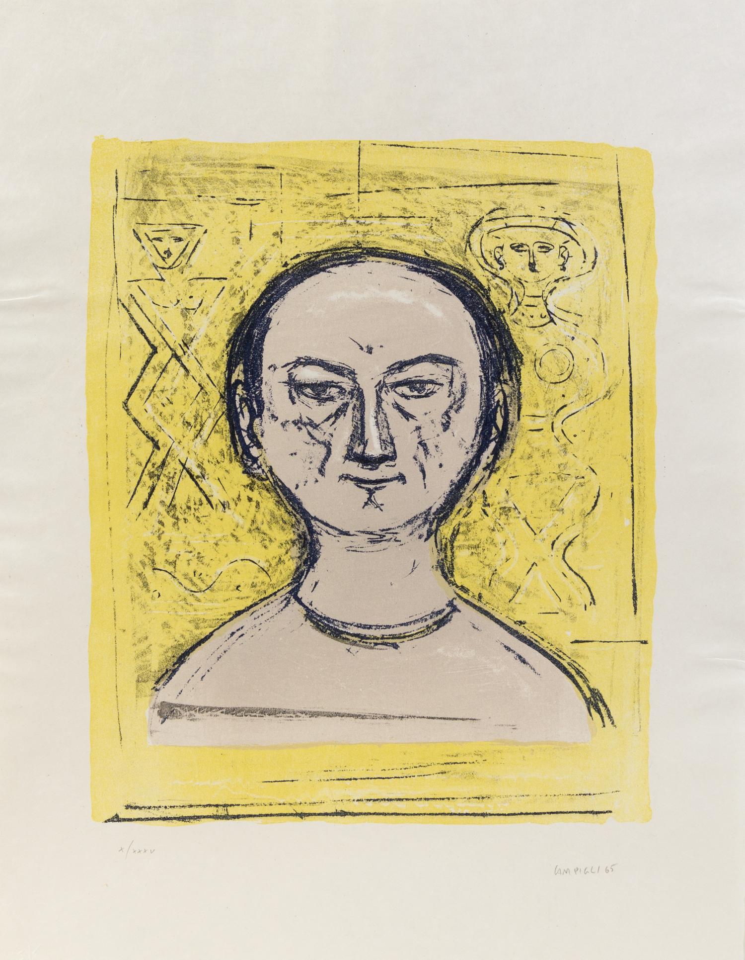 Massimo Campigli, (Italian, 1895-1971), Selbstbildnis, 1965