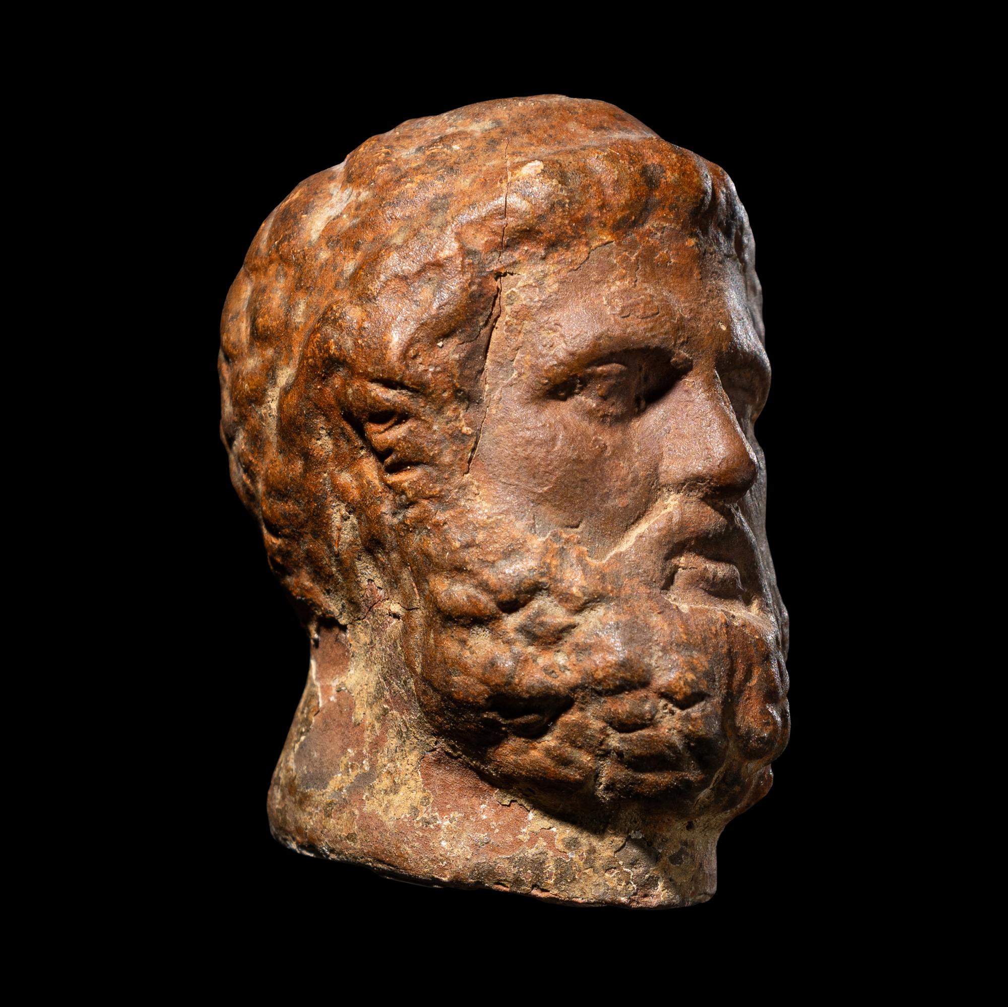A Roman Terracotta Head of a Bearded Man