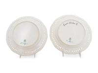 Two Royal Copenhagen Flora Danica Reticulated Cake Plates
