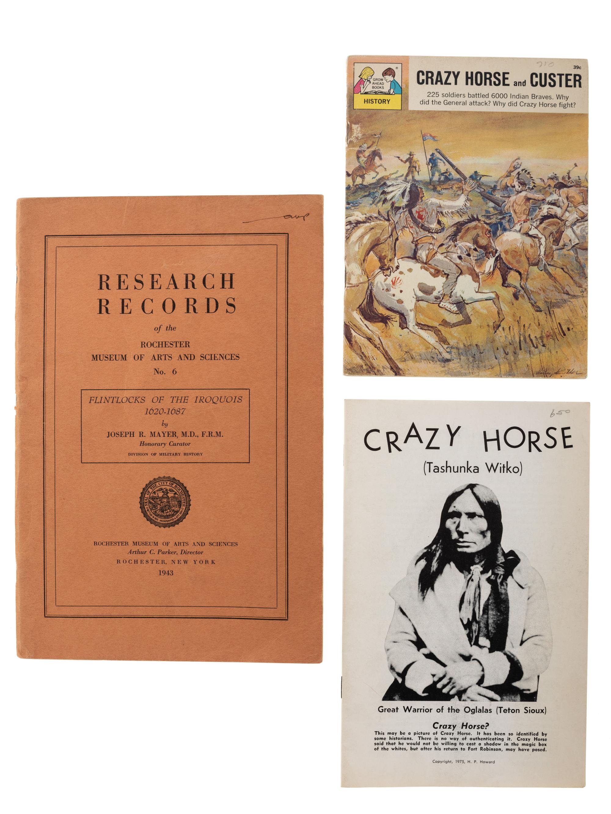 [WILD WEST SHOWS]. A group of 10 items, incl. Western periodicals and enlarged portrait of Buffalo Bill.