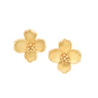 TIFFANY & CO., YELLOW GOLD DOGWOOD FLOWER EARCLIPS
