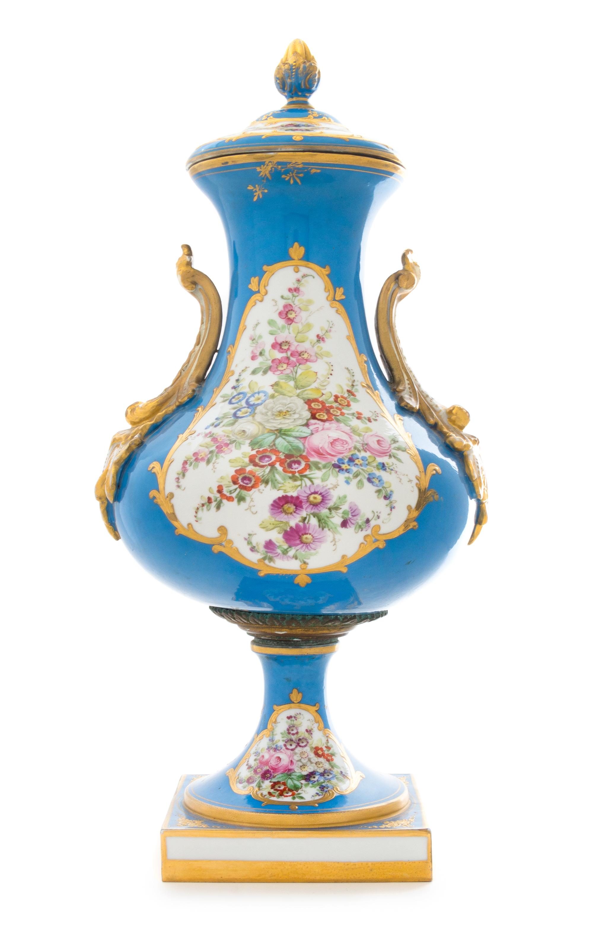 A Sevres Style Porcelain Urn Height 16 3/4 inches. — 19TH CENTURY
