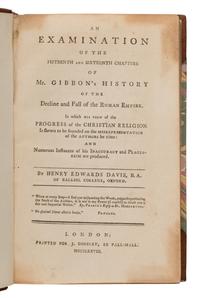 Gibbon, Edward (1737-1794). The History of the Decline and Fall of the Roman Empire, Volume the First [- Sixth ]. London: W. Strahan & T. Cadell, 1777-1788.