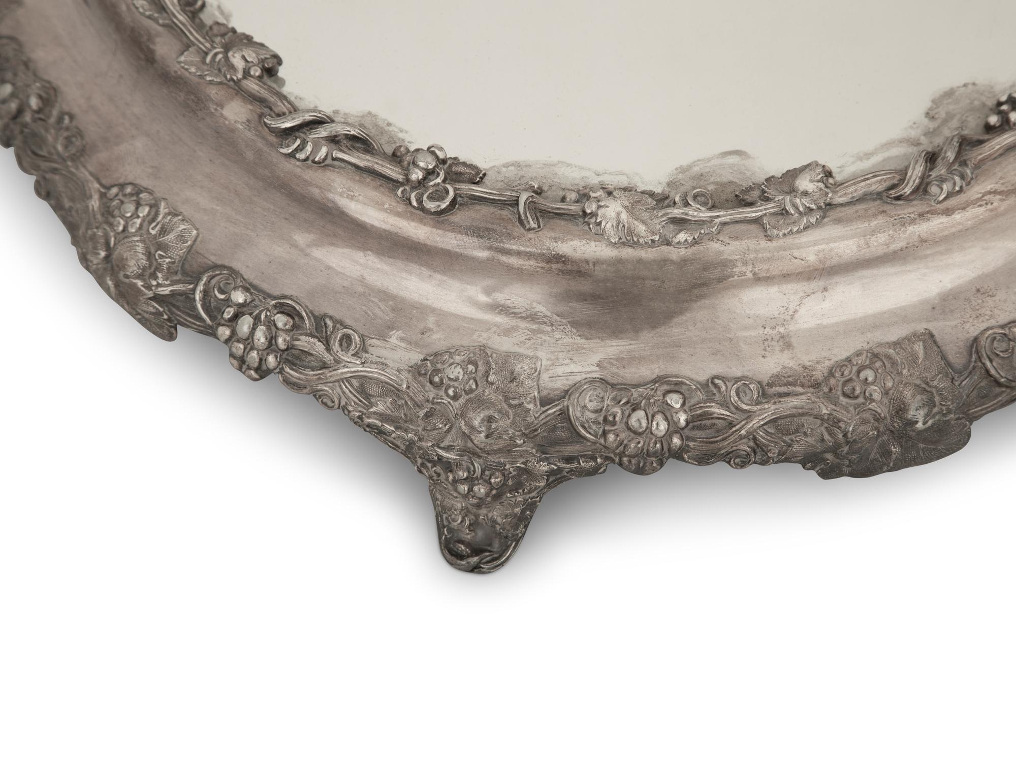 An Sheffield Silver-Plate Mirrored Table Plateau