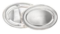 Two French Silver-Plate Meat Platters, Christofle, Paris, 20th Century, each oval, with ribbed borders.