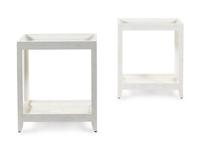 A Pair of White Painted End Tables