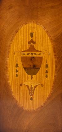 A Pair of Edwardian Style Mahogany, Satinwood and Marquetry Cabinets
