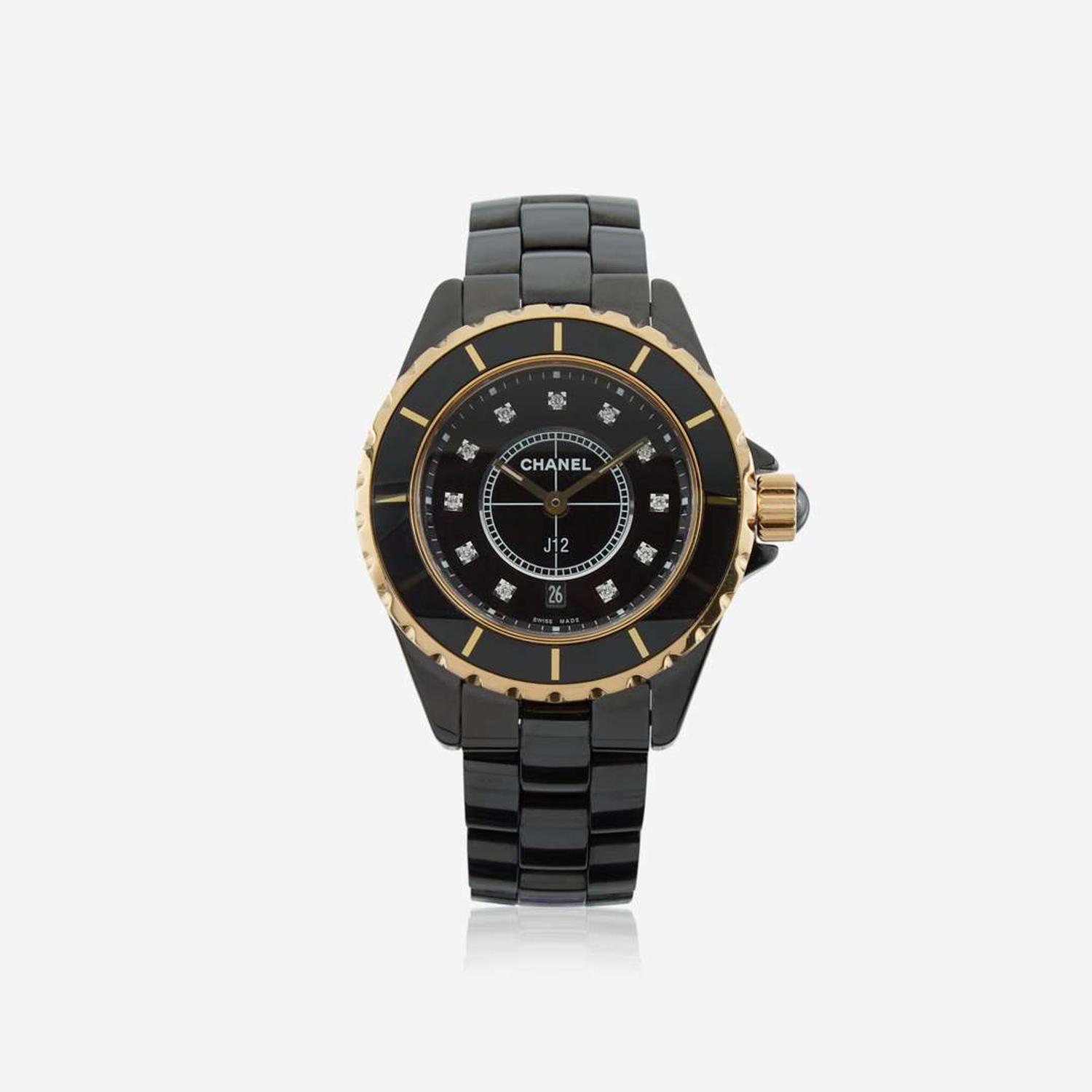 A lady's ceramic bracelet watch, Chanel J12, Ref.W.X71034