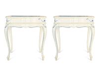 A Pair of French Provincial Style White Painted Vitrine Tables
