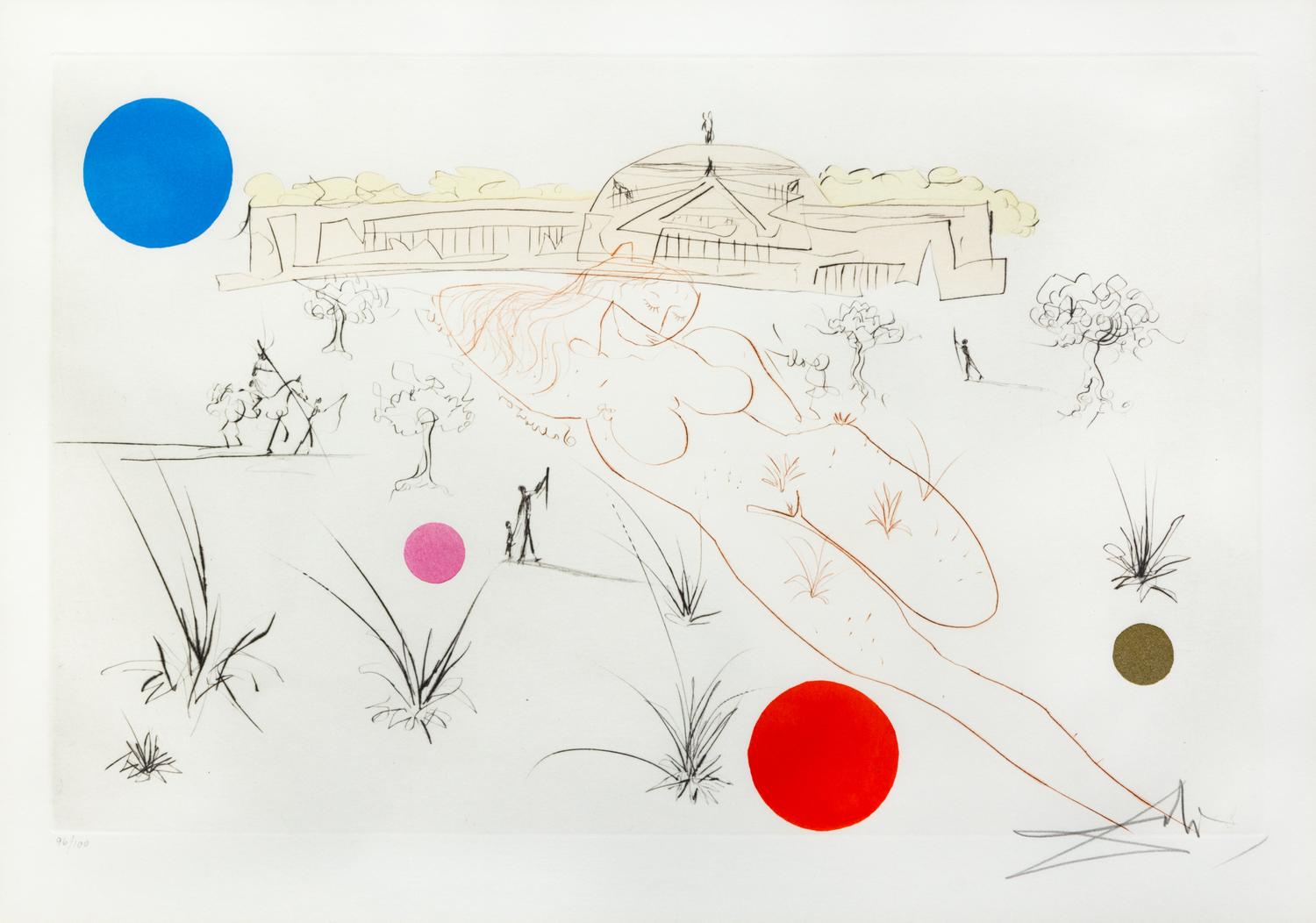 Salvador Dali, (Spanish, 1904-1989), Visions of Chicago, 1975 (suite of 4)