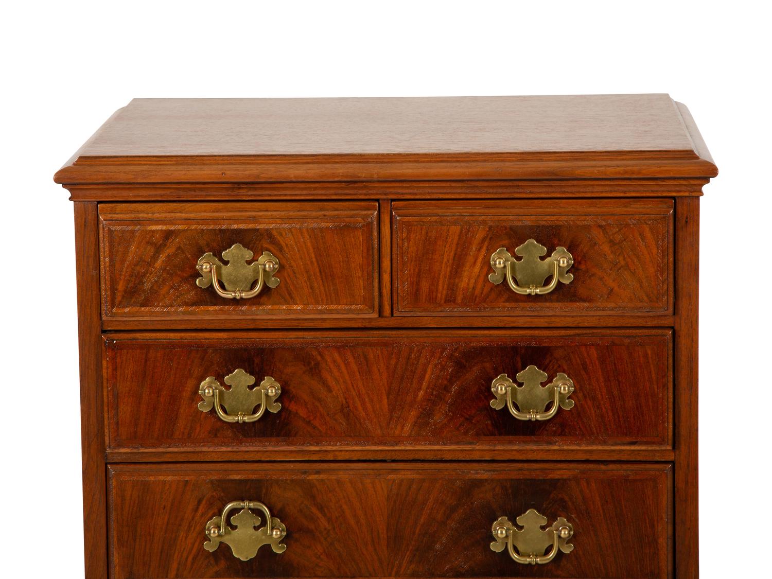A Pair of Georgian Style Mahogany Diminutive High Boys — 20TH CENTURY