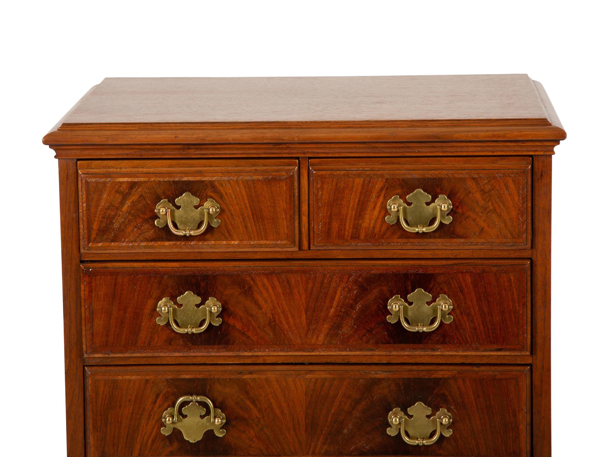 A Pair of Georgian Style Mahogany Diminutive High Boys — 20TH CENTURY