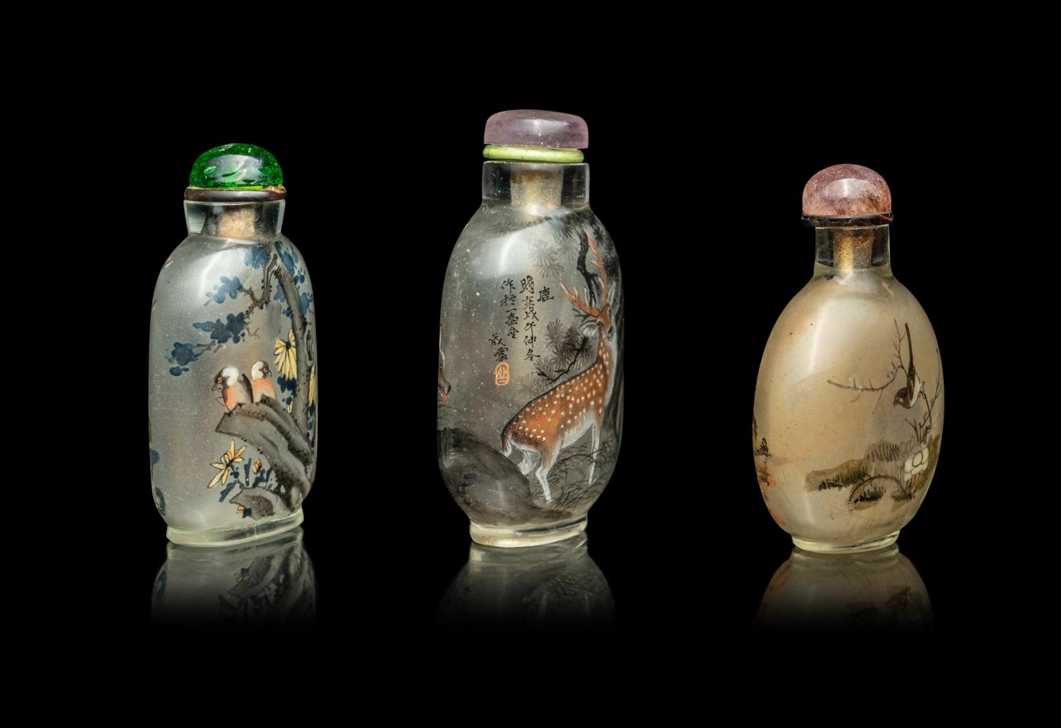 Three Chinese Inside Painted Glass Snuff Bottles