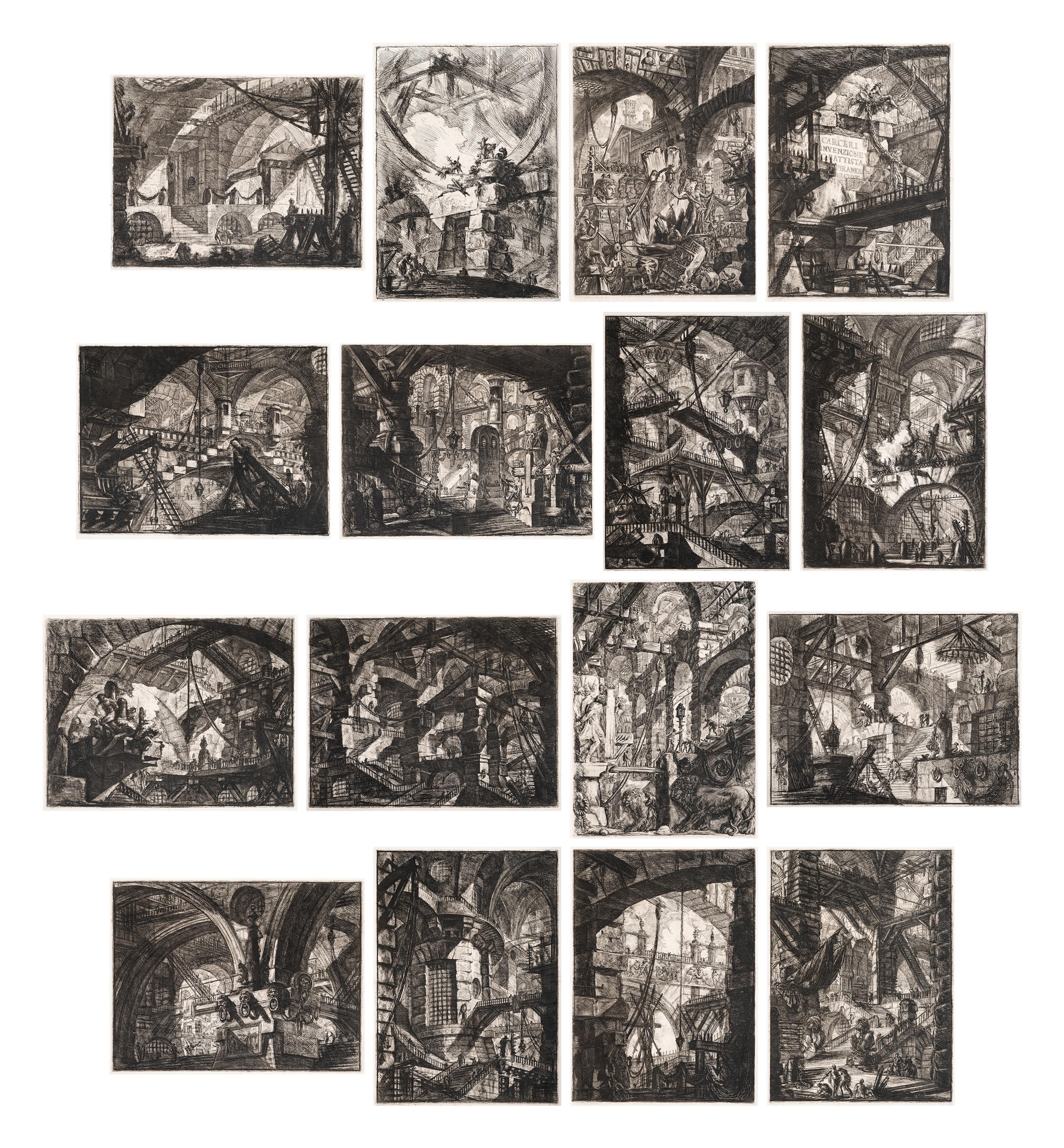 Carceri d'Invenzione (the complete set of 16), 1761