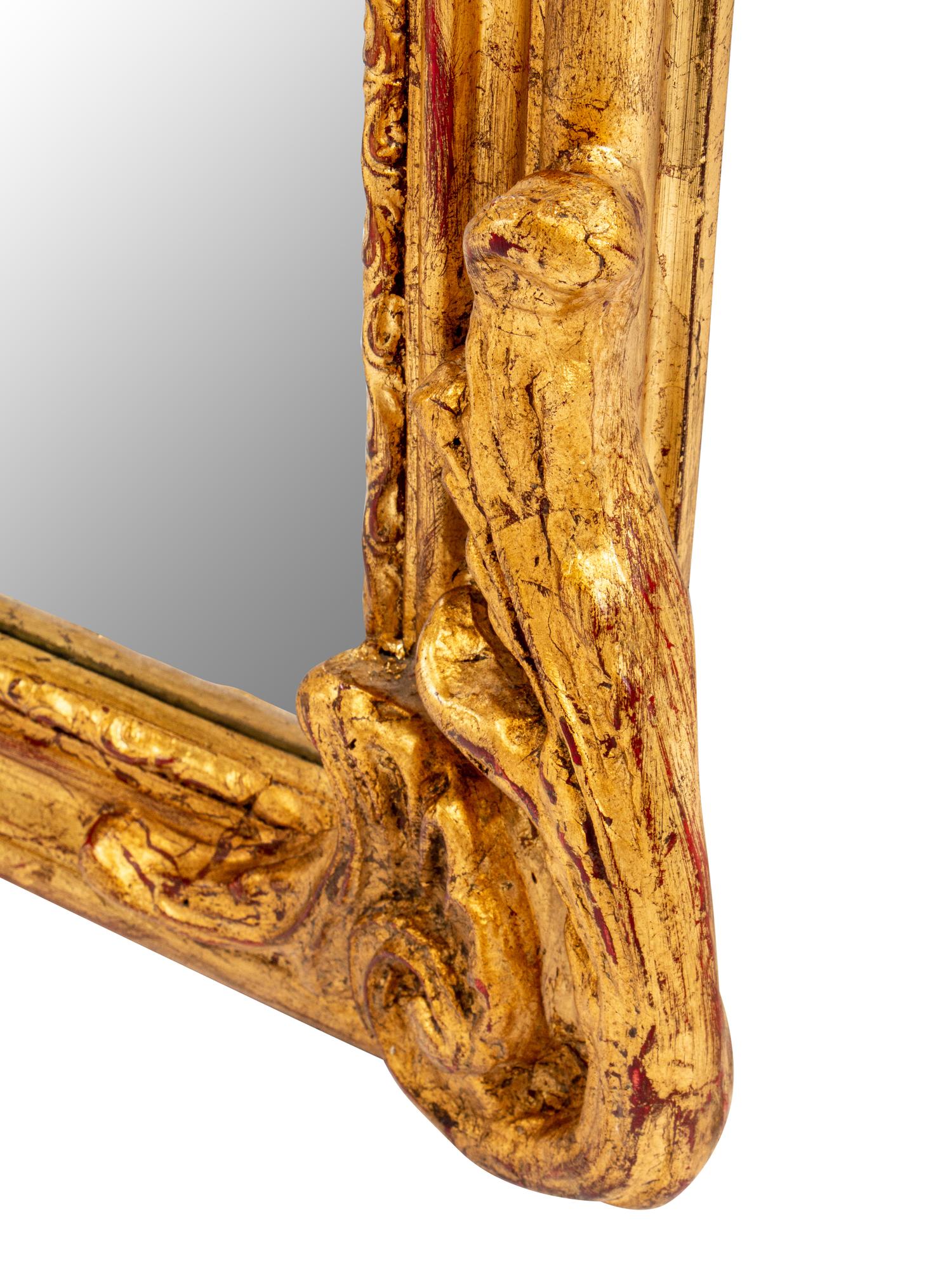 A Pair of Rococo Style Gilded Pier Mirrors