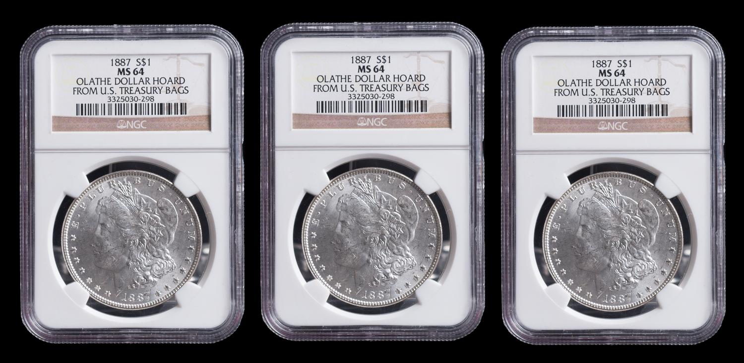 A United States 1887 Olathe Dollar Hoard: Morgan Silver Dollar