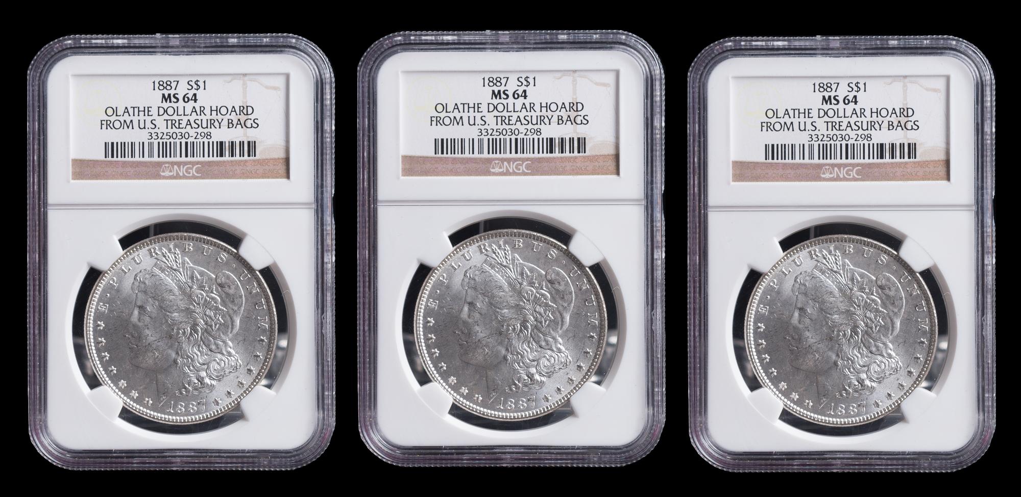 A United States 1887 Olathe Dollar Hoard: Morgan Silver Dollar