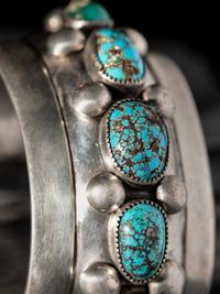Sterling Silver and #8 Turquoise Cuff Bracelet