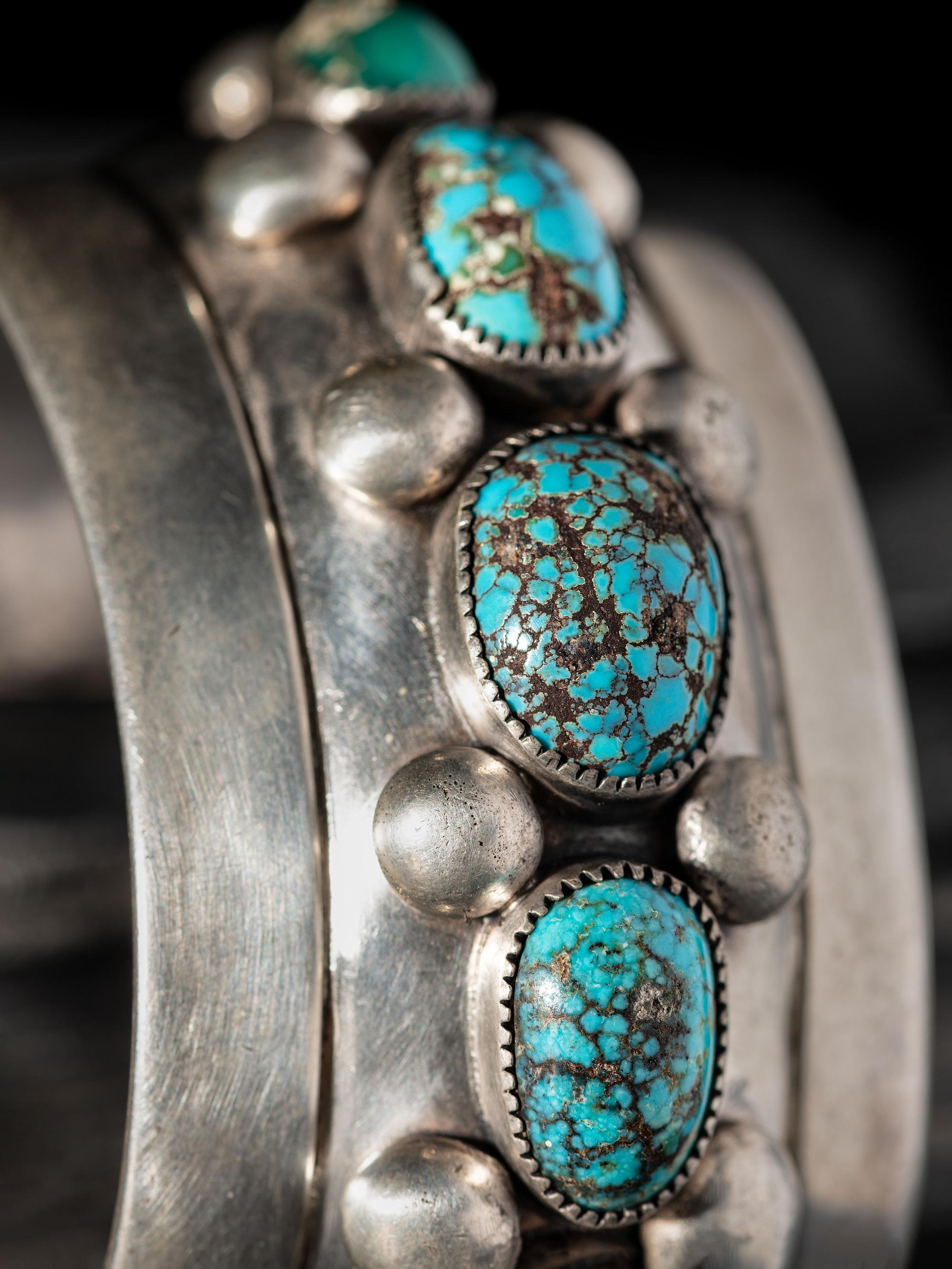 Sterling Silver and #8 Turquoise Cuff Bracelet
