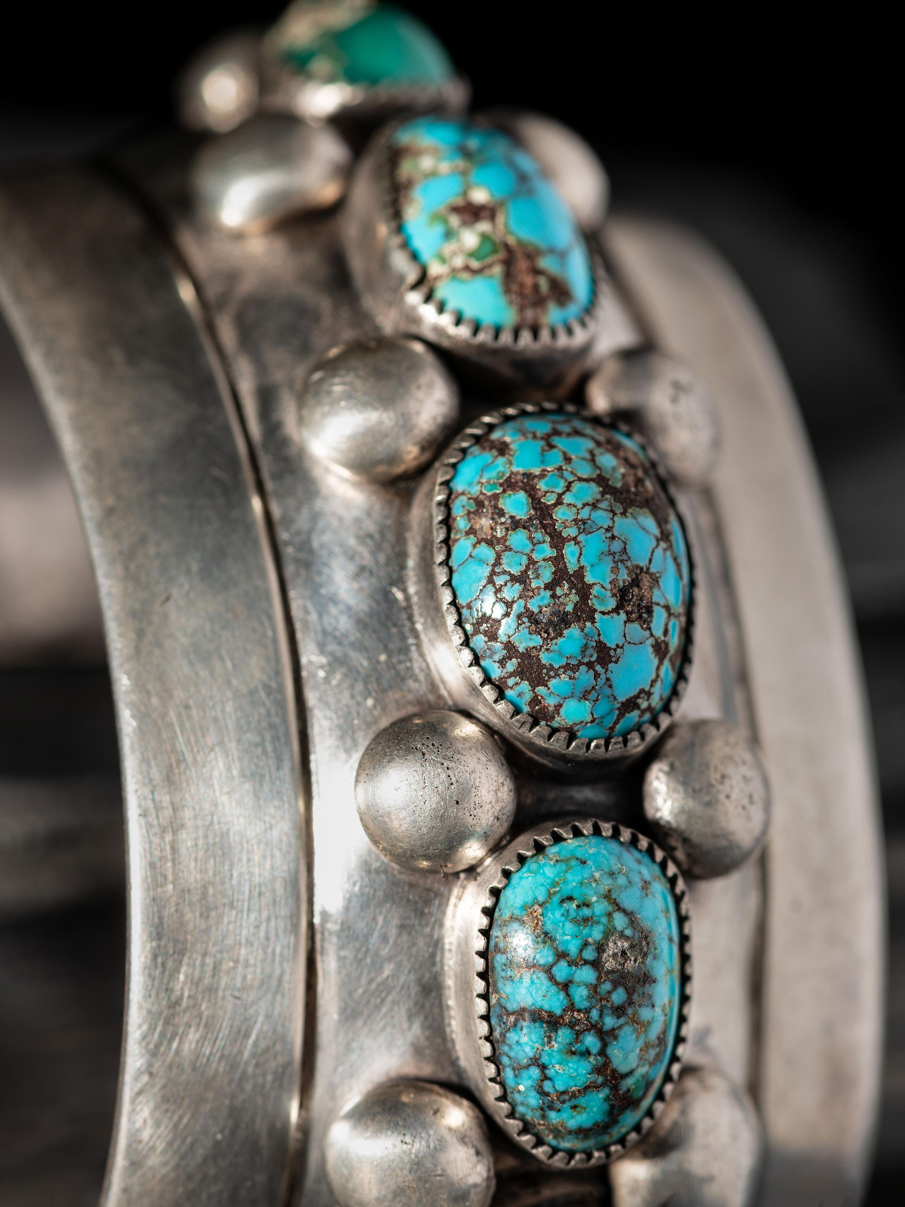 Sterling Silver and #8 Turquoise Cuff Bracelet