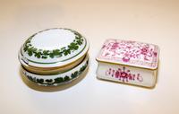 Two Meissen Porcelain Boxes Width of first 3 inches. — 19TH/20TH CENTURY