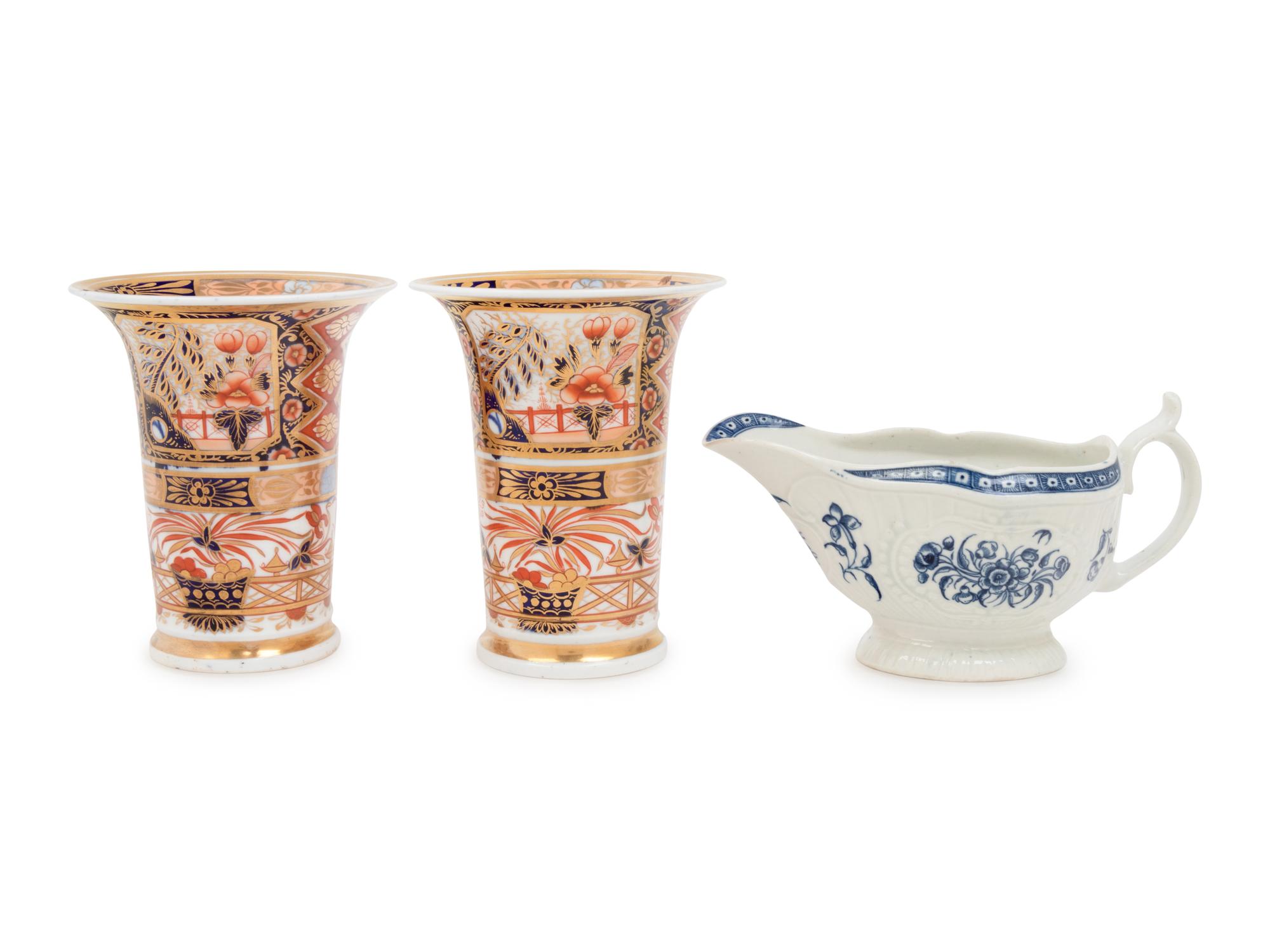 Three English Porcelain Table Articles