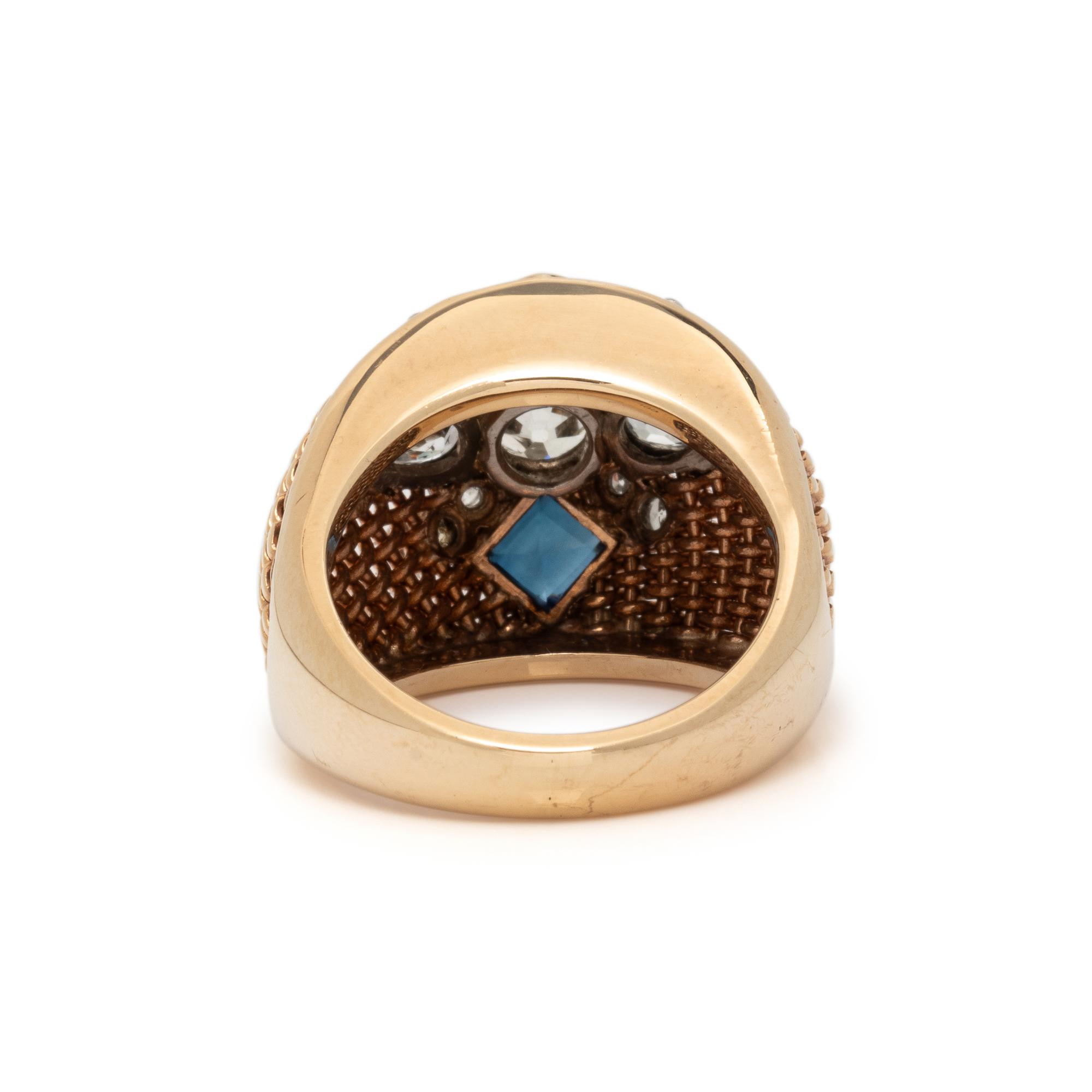 DIAMOND AND SAPPHIRE RING