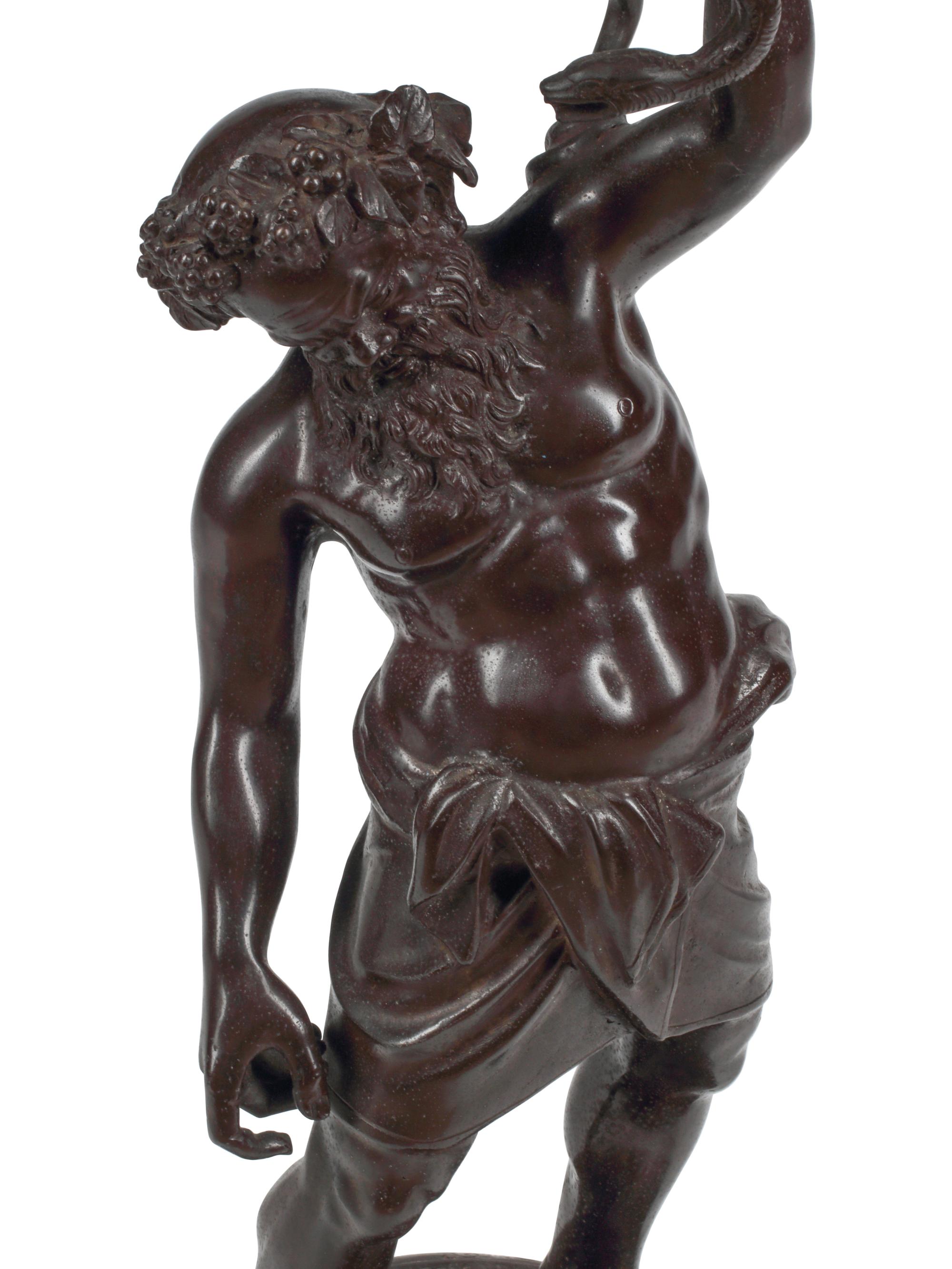 A Patinated Bronze Figure of Silenus with a Rock Crystal Ornament