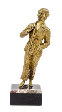 A Continental Gilt Bronze Figure Height overall 11 1/2 inches. — 20TH CENTURY