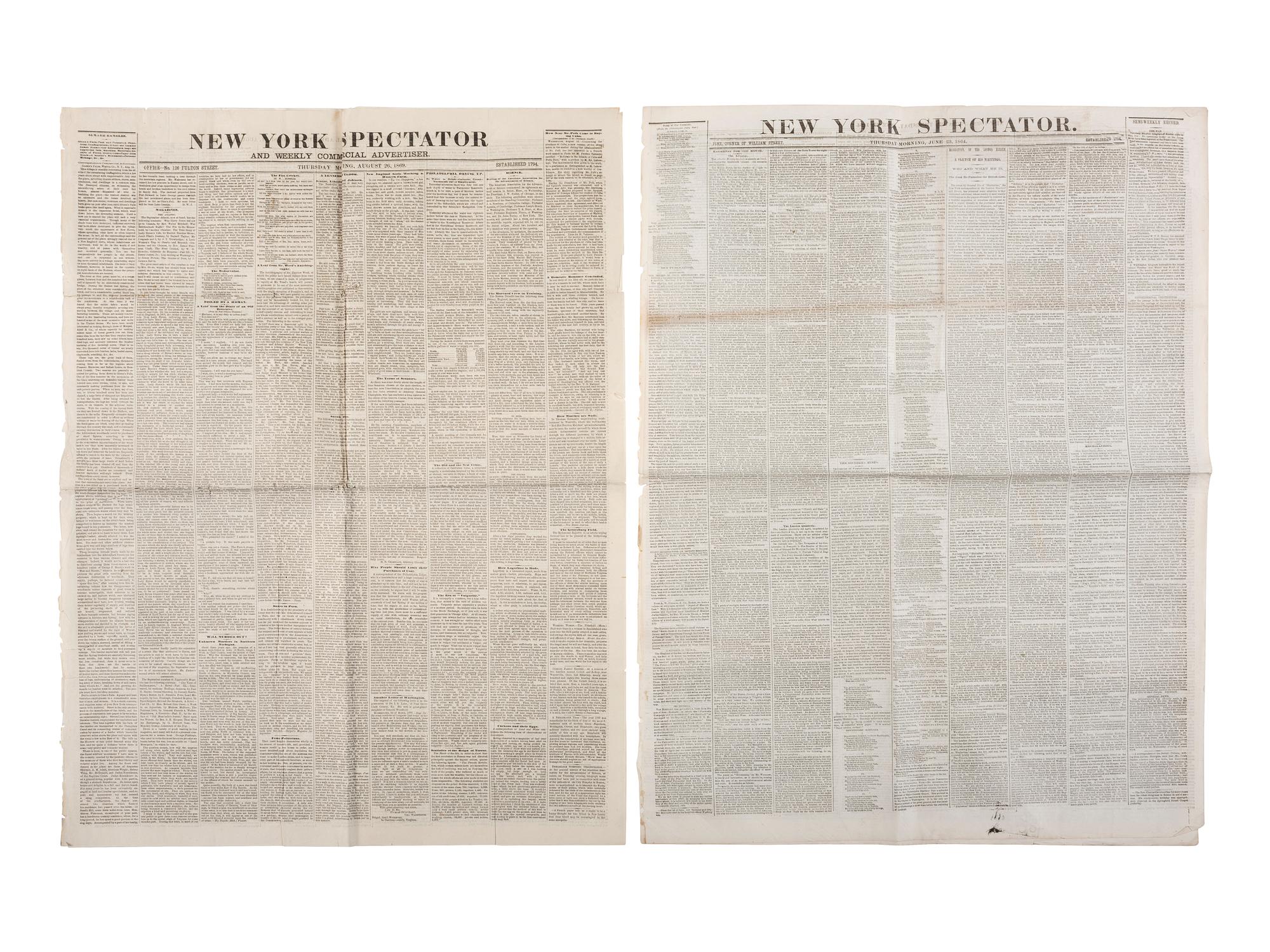 [CIVIL WAR]. 150+ New York City newspapers, most War-period, incl. The New York Tribune.