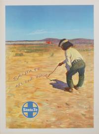 Three Santa Fe Railway Travel Posters Each 24 x 18 inches.