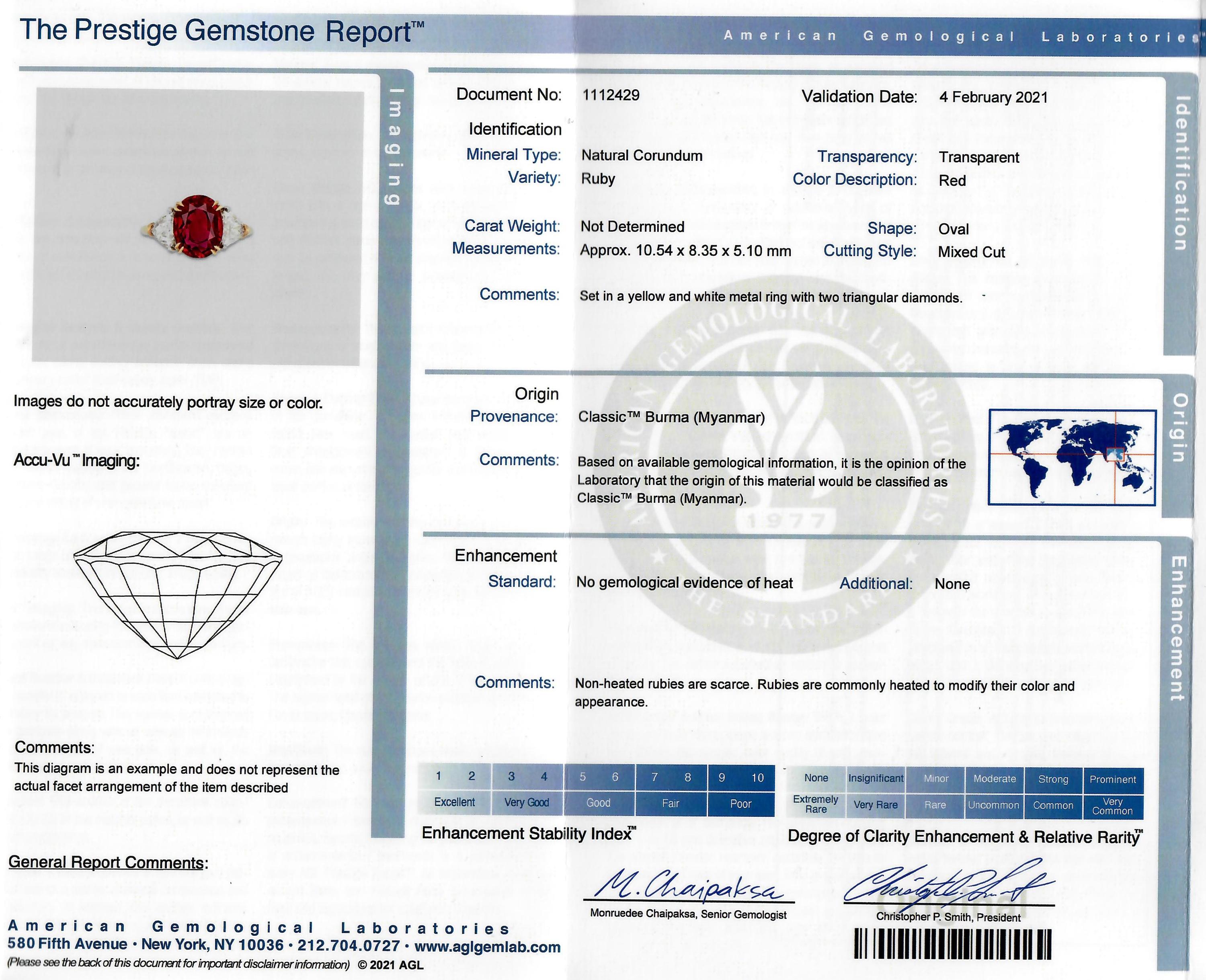 AN IMPORTANT BURMESE RUBY AND DIAMOND RING