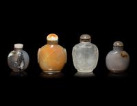Four Chinese Hardstone Snuff Bottles