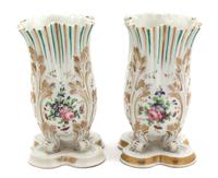 A Pair of Paris Porcelain Vases Height 16 inches. — 19TH CENTURY