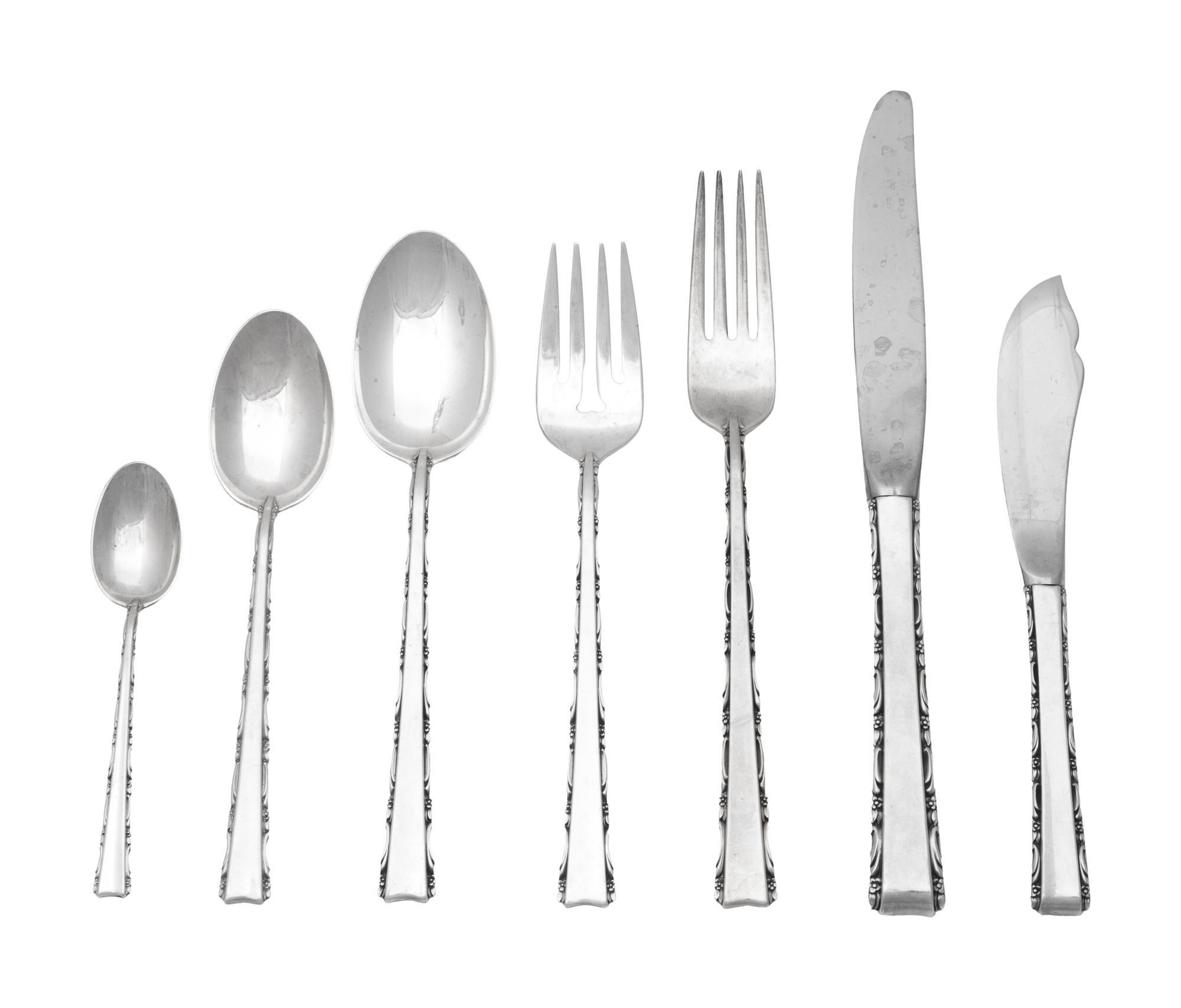 A Silver Flatware Set in the Madrigal Pattern by the Lunt Silver Company