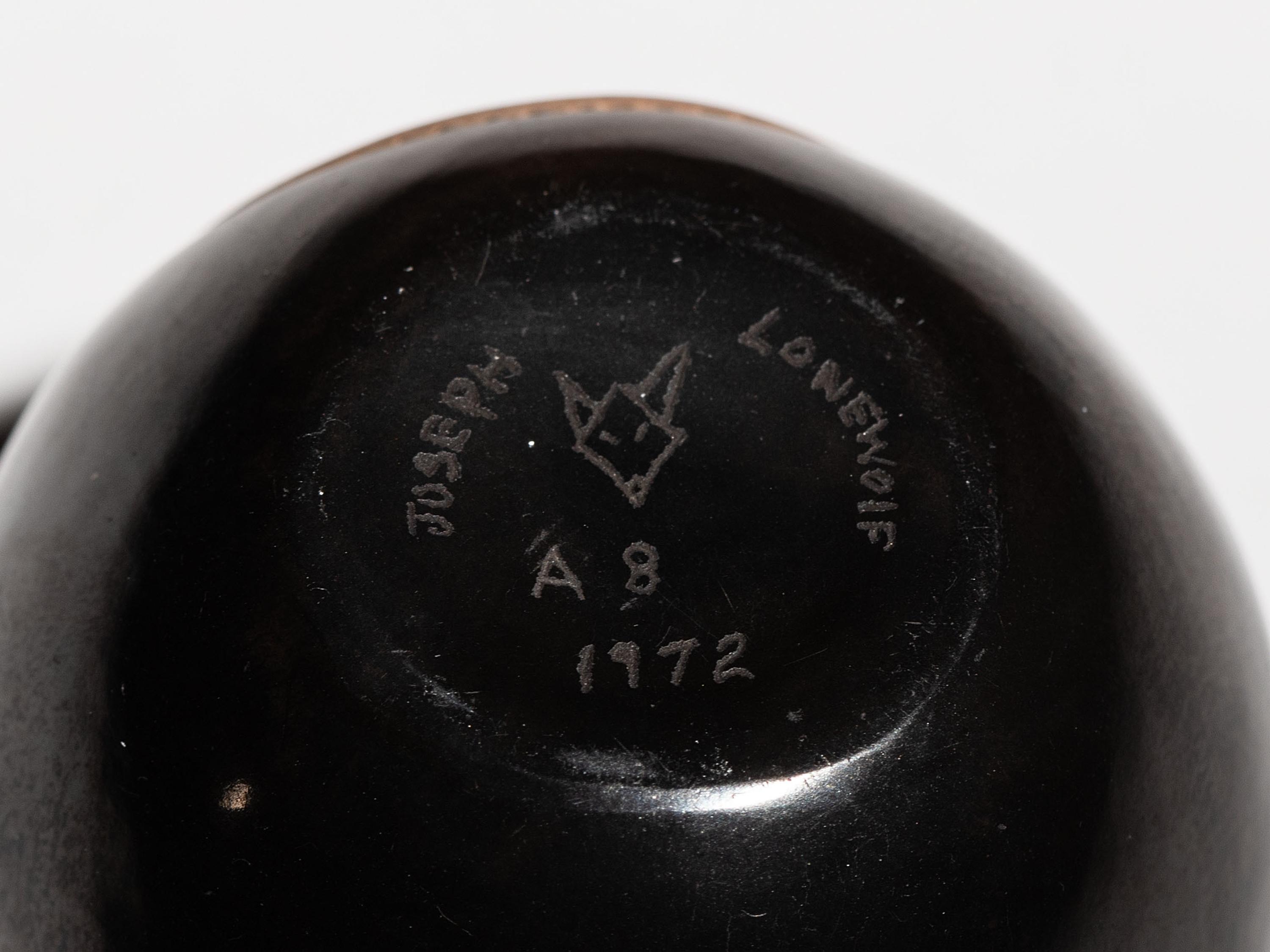 Black and Sienna Miniature Pottery Jar