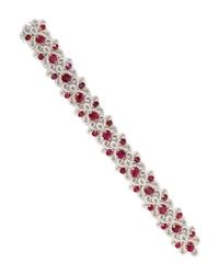 UNHEATED BURMESE RUBY AND DIAMOND BRACELET