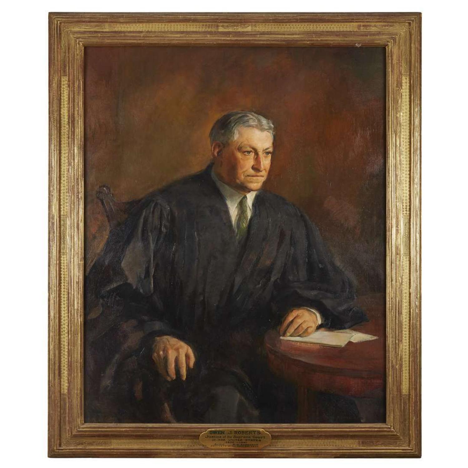 Alice Kent Stoddard (1884-1976) Portrait of Owen J. Roberts (1875-1955)