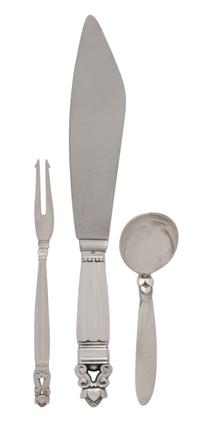 A Group of Danish Silver Flatware