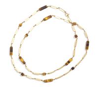 A 14 Karat Yellow Gold and Tiger's Eye Quartz Necklace, 18.20 dwts.
