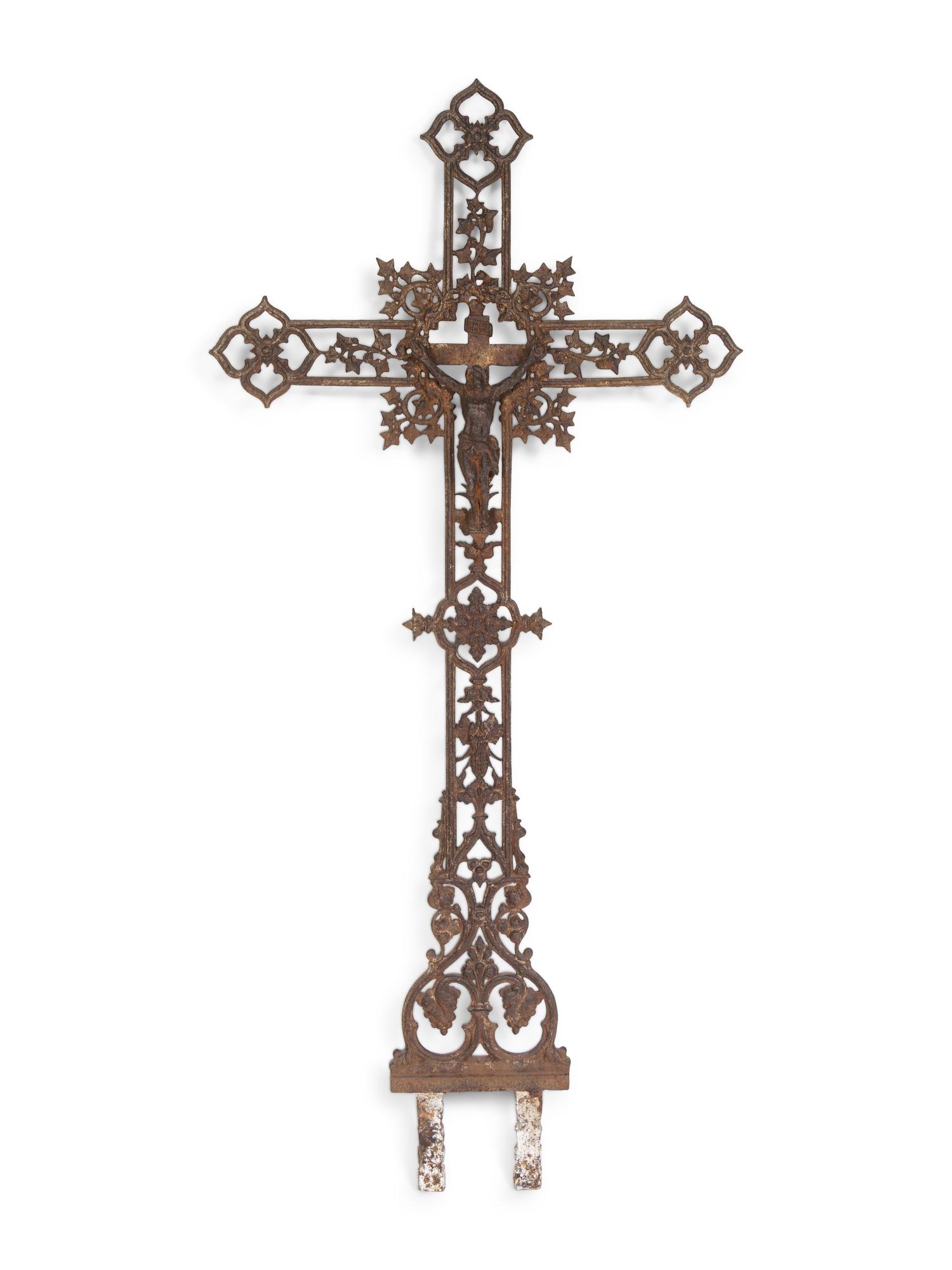 A French Cast Iron Crucifix Grave Marker