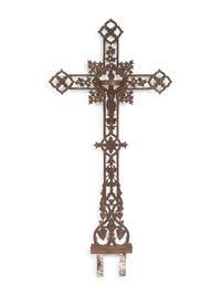 A French Cast Iron Crucifix Grave Marker