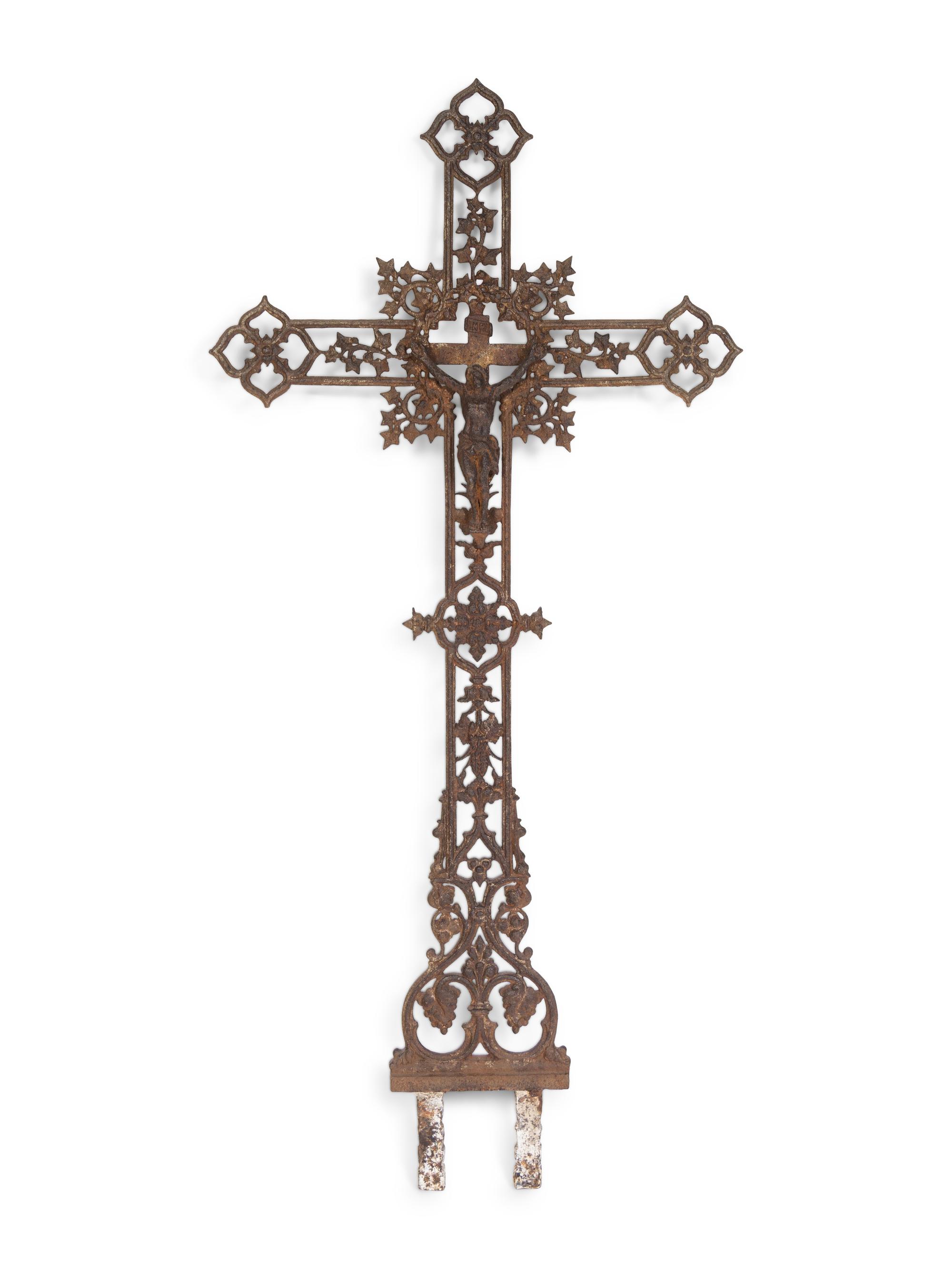 A French Cast Iron Crucifix Grave Marker
